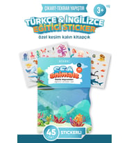 Eğitici Sticker Aktivite Kitabı Türkçe & İngilizce  a4  + 45 ad. (Deniz Canlıları) Sticker Etiket