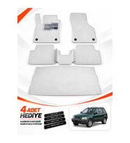 e-biz HONDA CRV 2 (2002-2006) Uyumlu EVA Oto Paspas Bagaj Paspası Dahil Metal Topukluklu Beyaz