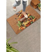 Valerine Life Cadılar Bayramı Bal Kabağı Welcome Kapı Önü Paspası 45x70cm