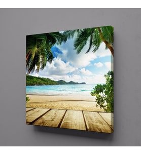 İSKELE AĞAÇLAR ARASINDA KANVAS TABLO 90x90cm (Karışık)
