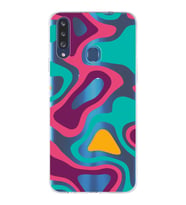 Samsung Galaxy A20s  Kapak Renkli Desen Tasarımlı Şeffaf Silikon Kılıf