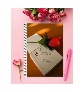 Seni Seviyorum Defter 1 Adet Özel Tasarım A4 Boyutu 21*29 Cm Telli Kareli defter