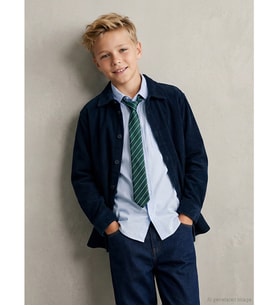 LCW Kids Lacivert Erkek Çocuk Kadife Gömlek
