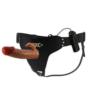 LilituShop 19 cm Belden Bağlamalı İçi Boş Titreşimli Testissiz Protez Melez Penis