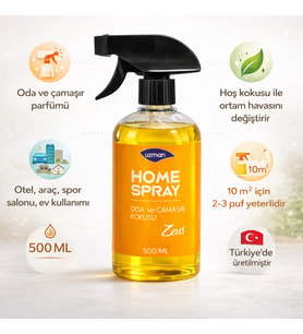 Uzman Home Spray Zeus Oda Spreyi - Çamaşır Kokusu 500 ml – Ev, Ofis, Araç