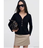 LCW EVERYDAY Siyah V Yaka Regular Fit Kadın Triko Hırka