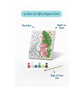 Tropik Bahçe Boyama Tuvali – Şövalesiz Boya Seti 20x20