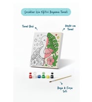 Tropik Bahçe Boyama Tuvali – Şövalesiz Boya Seti 20x20