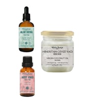 Hindistan Cevizi Yağı 150gr, Aloevera Sabit Yağı 30ml, Hint Yağı 20ml %100 Saf