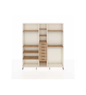 Arges Gardrop 10 Raflı 6 Çekmeceli 3 Askılı 220x30x243 Aytaşı-Çam