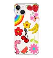 PrintiFy Apple  iPhone 14 Plus ile Uyumlu 1mm Slim Fit Water Color 5 Baskılı Şeffaf  Kılıf