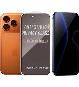Apple Uyumlu   iPhone 17 Pro Max Anti-static 3d Prıvacy Hayalet Toz Tutmayan Kırılmaz Ekran Koruyucu