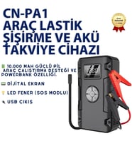 10.000 mAh Araç Lastik Şişirme Kompresörü & Akü Takviye Cihazı Jump Starter 150 PSI Dijital Ekran Powerbank