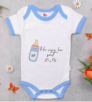 BK Kids Her Şeyin Başı Süt Tasarımlı Mavi Bebek Body Zıbın-1