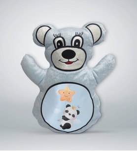 BK Gift Sevimli Sevimli Panda Tasarımlı Mavi Ayıcık Yastık-7