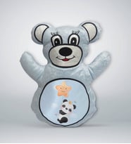 BK Gift Sevimli Sevimli Panda Tasarımlı Mavi Ayıcık Yastık-7