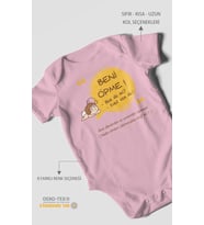 Beni Öpme Bende Mi? Evet Sende Baskılı Bebek Zıbını – Çıtçıtlı Body  %100 Pamuk Kısa Kol (Koyu Pembe)