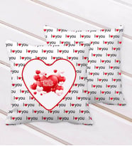 BK Gift Kişiye Özel Sevgililer Günü I Love You Kalp Desenli Dekoratif Kırlent Yastık-136 (Beyaz)
