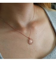 Kalpli Güneş Kolye (Rose - Gold)