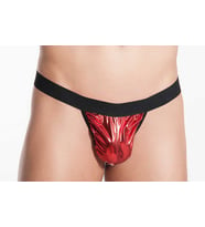 Fantezi Kırmızı Lame  Erkek String - Tanga