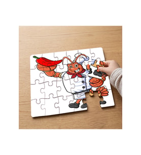 Karizma Şef Yengeç Tasarımlı 24 Parça Ahşap Çocuk Puzzle MPK0835