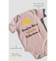 Bırakın Beni Halama Gidicemm Baskılı Bebek Zıbını – Çıtçıtlı Body  %100 Pamuk Kısa Kol (Pastel Pembe)