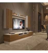 Decoraktiv Trendstyle 5220DS Mdf Tv Ünitesi Tv Sehpası - Beyaz Pera (Beyaz - Pera)