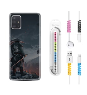Samsung a71 A72 A73 A7 A9 2018 C7 C9 Kılıf Kablo Koruma Spiral Silikon Warrior 1653