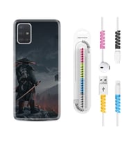 Samsung a71 A72 A73 A7 A9 2018 C7 C9 Kılıf Kablo Koruma Spiral Silikon Warrior 1653