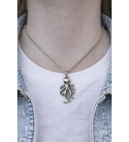 Deep Octo – Ahtapot Figürlü Gümüş Renk Unisex Kolye (60 cm)