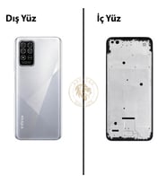 Infinix Note 8 Gümüş Uyumlu Lensli Orta Kasa Full Kasa Kapak Gövde Housing
