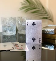 Gümüş Kaplama İskambil Oyun Kartı  4076-2