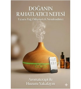 Aroma Difüzör Gece Işığı 7 Led Nemlendirici Kumandalı 550 ml Buhar Makinesi