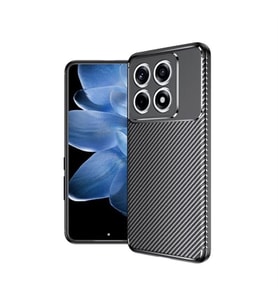 Coverzone Xiaomi 14T ile Uyumlu Silikon K?l?f TPU Negro Silikon Ultra Slim Fit K?l?f 14T ?le Uyumlu Karbon Delux K?l?f