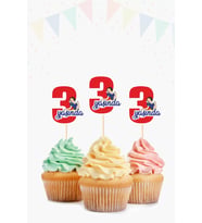 Pamuk Prenses Temalı * 3 (üç) Yaşında Cupcake Süsü '10lu