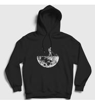 Presmono Unisex Siyah Mower Astronaut Space Astronot Uzay Kapüşonlu Sweatshirt 283447tt