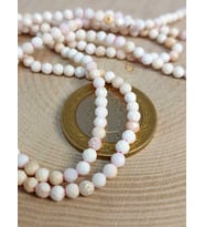 Beyaz Opal Taşı YARIM Dizi 3mm (17cm uzunluğundadır)