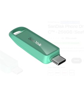 Sandisk SDIXS0N-256G-GN6NQ 256GB Phone Drive with USB-C-128GB (Seafoam Green) Flash Bellek