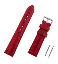 Kırmızı Kroko Hakiki Deri Saat Kordonu Kayış 20mm