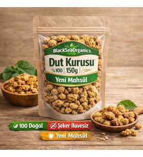 BlackSea Organics Doğal Katkısız Şeker İlavesiz Dut Kurusu 150g Yeni Mahsül Kurutulmuş Dut