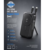 22.5W Hızlı Şarj Powerbank Type-C Giriş Çıkışlı Kablolu MagSafe Uyumlu Taşınabilir Şarj Cihazı
