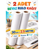 Haydi Dekor 2 Adet Beyaz Rulo Kağıt 30 cm x 2.5 Metre – Çok Amaçlı Çizim, Eskiz ve Proje Kağıdı  Mimarlık & Çocuk Aktivite Rulosu