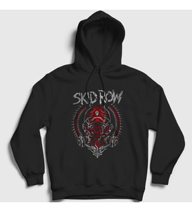 Presmono Unisex Siyah Gas Mask Skid Row Kapüşonlu Sweatshirt 430681tt
