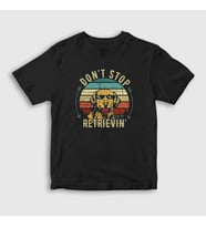 Presmono Unisex Çocuk Siyah Golden Retriever Hediye Köpek T-Shirt 508931tt