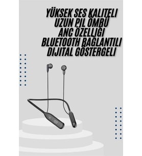 Kablolu Kulak İçi Bluetooth Kulaklık 60 Saat ANC Özellikli Boyun Bantlı