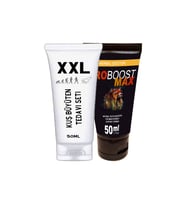 Kuş Büyüten XXL Krem 50 ml Penis Boyunu Uzatma Penisi Kalınlaştırma Kremi + Ero Boost Max Testo 50 ml Hızlı Penis Sertleştirici Krem