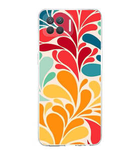 PrintiFy Oppo Reno 4 Lite ile Uyumlu Retro Color 5  Kamera Korumalı Şeffaf  Kılıf