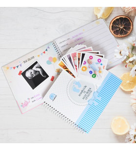 Anne Bebek Günlüğü + Jel Kalem + Stiker + 20 Pola Kart (Açık Mavi)