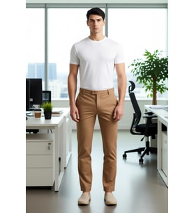 Erkek Açık Slim Fit İtalyan Kesim Chino Pantolon Fonksiyonel Dayanıklı Kaliteli Konforlu Şık