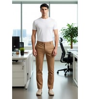 Erkek Açık Slim Fit İtalyan Kesim Chino Pantolon Fonksiyonel Dayanıklı Kaliteli Konforlu Şık